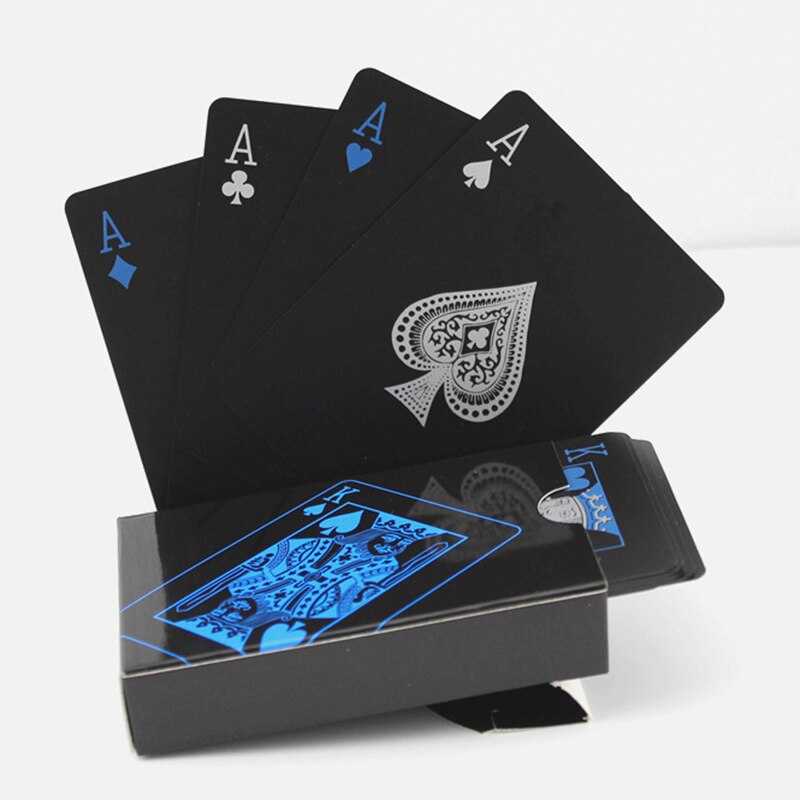 Waterdichte pvc plastic speelkaarten poker klassieke goocheltrucs gereedschap pure zwarte magie doos verpakt dwh 5