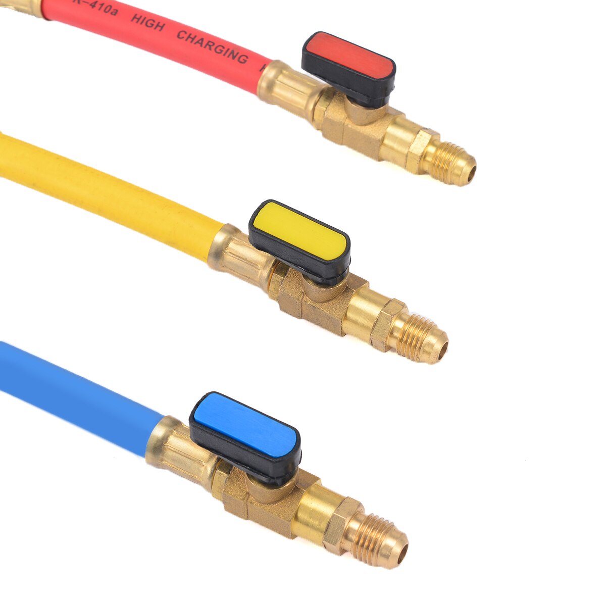 Mangueras de carga para refrigeración por aire acondicionado R134a R410a, Set de mangueras de carga SAE hembra de 19cm y 1/4 ", 3 uds.