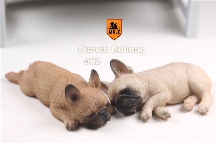 Mr.Z 2pcs/set French Bulldog Figure Pet Dog Model Animal Collector Education Figures Collector Decoration Ornaments Kid: 002