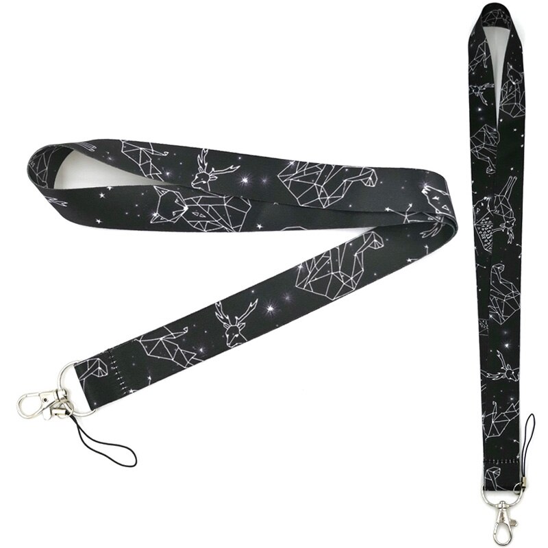 1set Starry tier Zwölf konstellationen Neck hand Band Lanyards ID abzeichen karte halter keychain Bänder gurte Wristlets