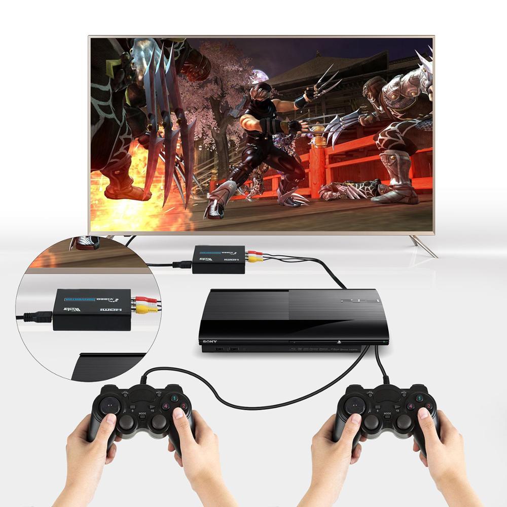 Wiistar HDMI to AV S-Video CVBS Video Converter HD 3RCA PAL/NTSC Switch HDMI to composite S VIDEO Adapter for TV PC with Adapter