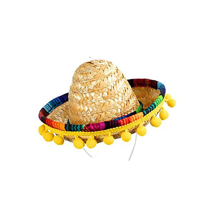 Chapéu de festa mexicano de aba larga colorido verão sombrero festa chapéu de sol engraçado chapéus de palha de halloween para homens acessórios femininos