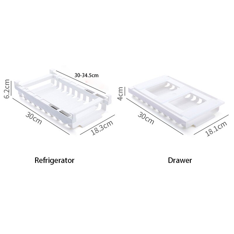 Estante retráctil de almacenamiento de bolsas selladas para alimentos, organizador de bolsas de mantenimiento fresco, bandeja de riel colgante para refrigerador, soporte de bolsa con cremallera para Cocina