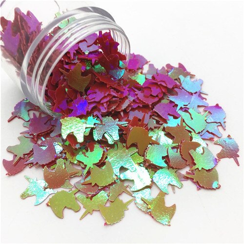 Pailetten 8*12 Mm Grote Eenhoorn Vorm Losse Pailletten Diy Ambachten Handgemaakte Niveau Toneelvoorstellingen Kleding Naaien Accessoires 10G: AB red