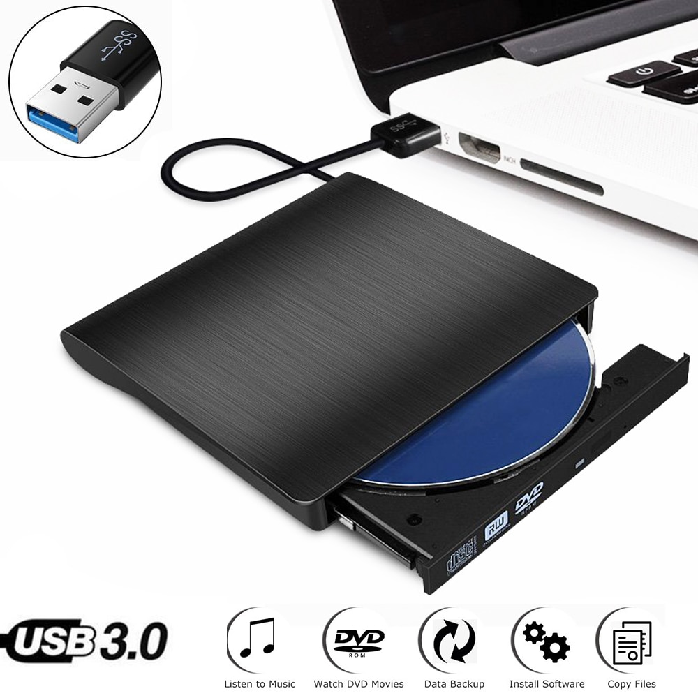 Lecteur de lecteur de lecteur de lecteur de lecteur de CD DVD RW externe mince USB 3.0 lecteurs optiques pour ordinateur portable