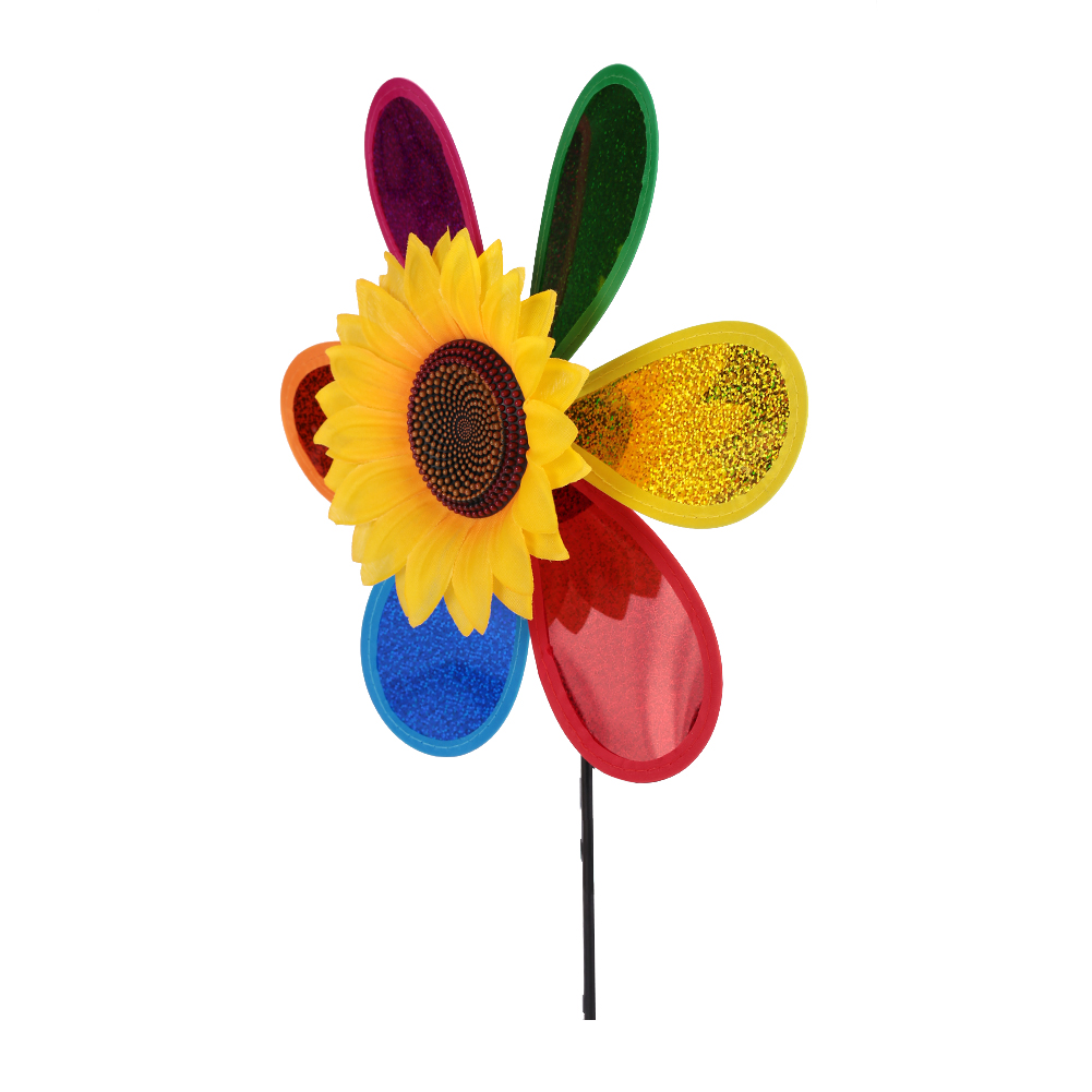 Sonnenblumen Windmühle Hof Farbe Zufällig Wind Spinner draussen Windrad Kunststoff 3D Rasen Wirbel Heimat Garten Party Spielzeug Dekoration