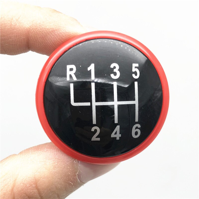 5/6 geschwindigkeit Schaltknauf Kappe Emblem Abzeichen Abdeckung für VW Volkswagen Golf Jetta MK3 MK4 GTI MK4 Bora LUPO Polo Sitz IBIZA Caddie: rot 6 Geschwindigkeit