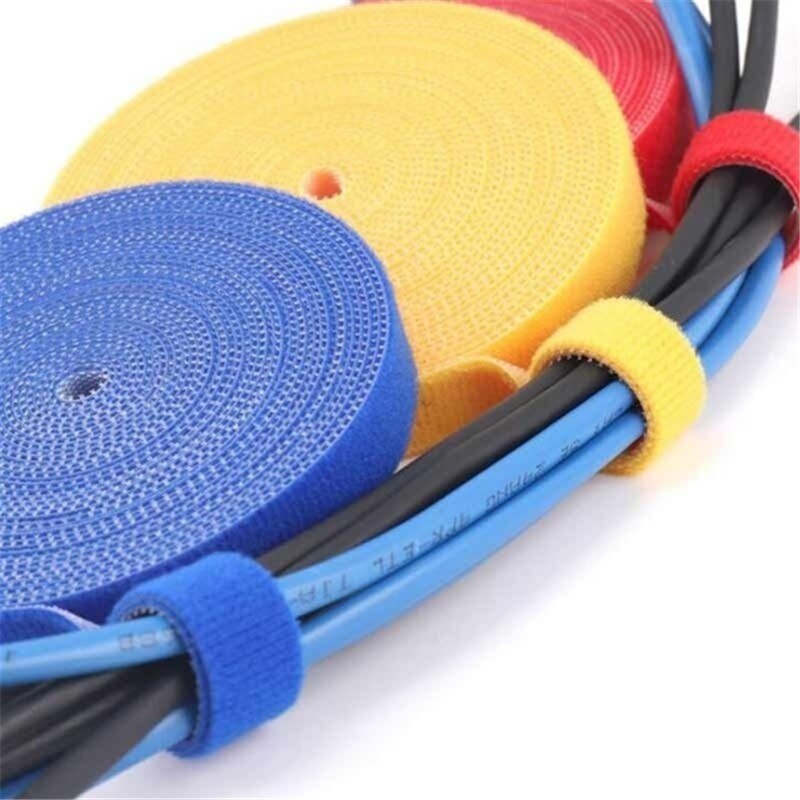 Cable Ties Roll Double-sided Tape Holder Fastening Tape By Hook &amp; Loop Nylon Strap for Computer Electronic Cord Power Wire