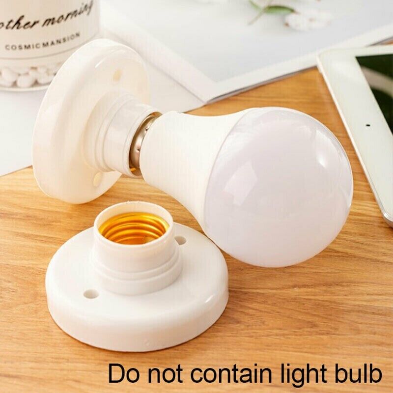 E27 Sokkel 3 Stk - Hvit Plast Taklampe Base - Holder For Lyspære 6A
