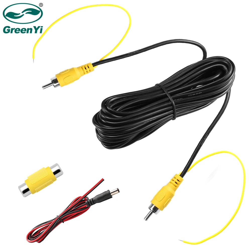 GreenYi Cable de vídeo RCA de doble blindaje para Monitor y conexión de cámara de visión trasera de respaldo 6m 8m 10m 15m 20m extensión AV