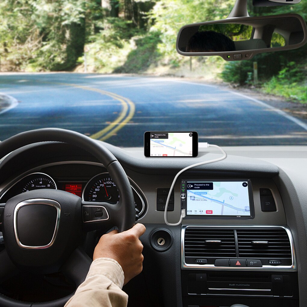 Bluetooth MP5 Player 7 Inch Touch Screen 2 Din Car Audio Stereo Support Rear View Camera AUX FM USB