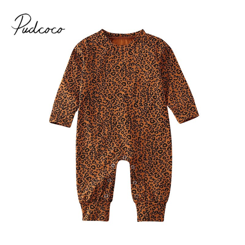 Baby Frühling Herbst Kleidung Infant Baby Junge Mädchen Langarm-body Overall Leopard Insgesamt Outfits 0-18M