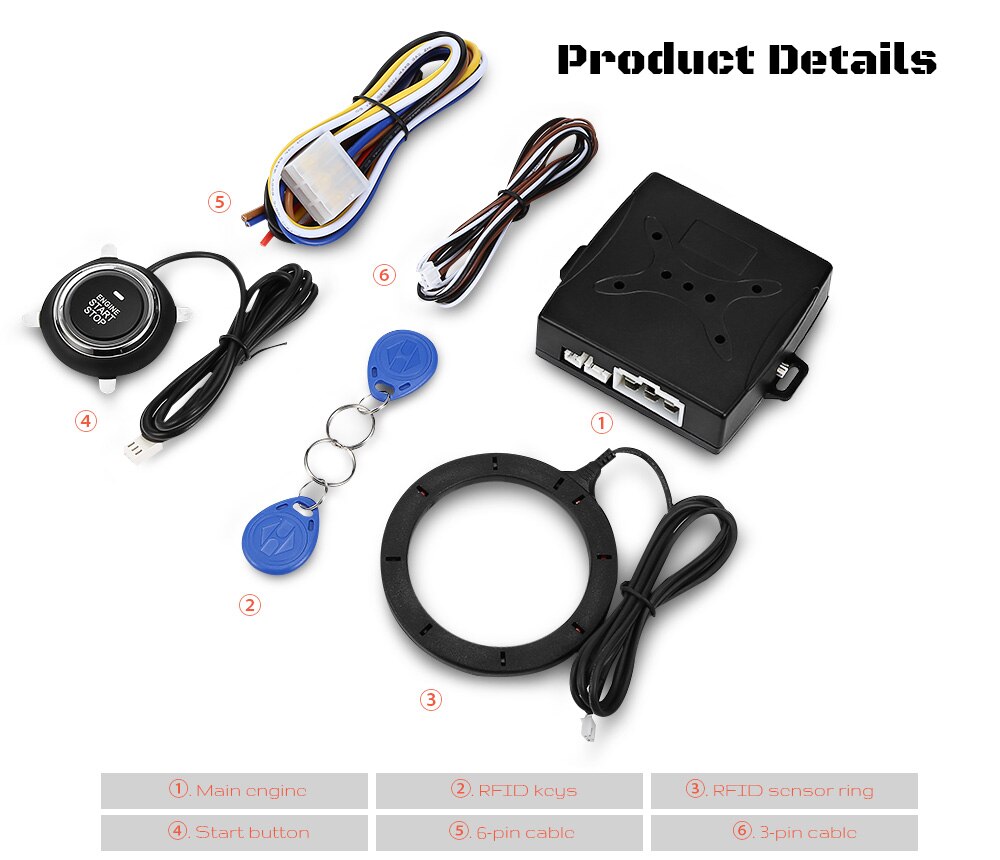 GY902B - 2 Car Anti-theft System RFID Engine Lock Keyless Entry