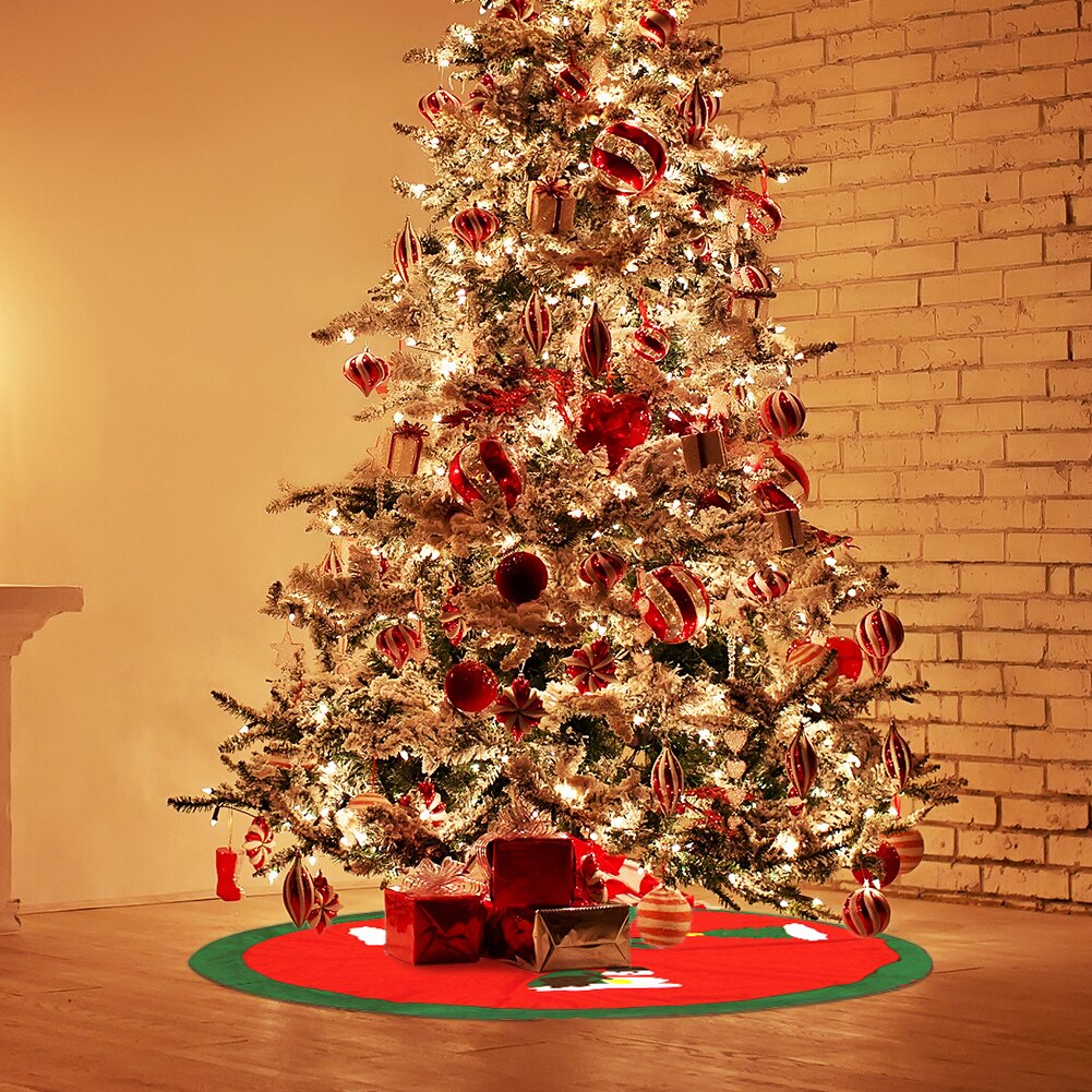 Artoid Kerstboom Rok 122cm - Grijze Sneeuwpop Design - Dubbellaags Polyester