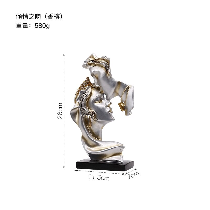 Harpiks statuer for hjem dekor kjæreste mennesker skulptur hjem dekorasjon moderne kontor nordisk dekorasjon hjem: B