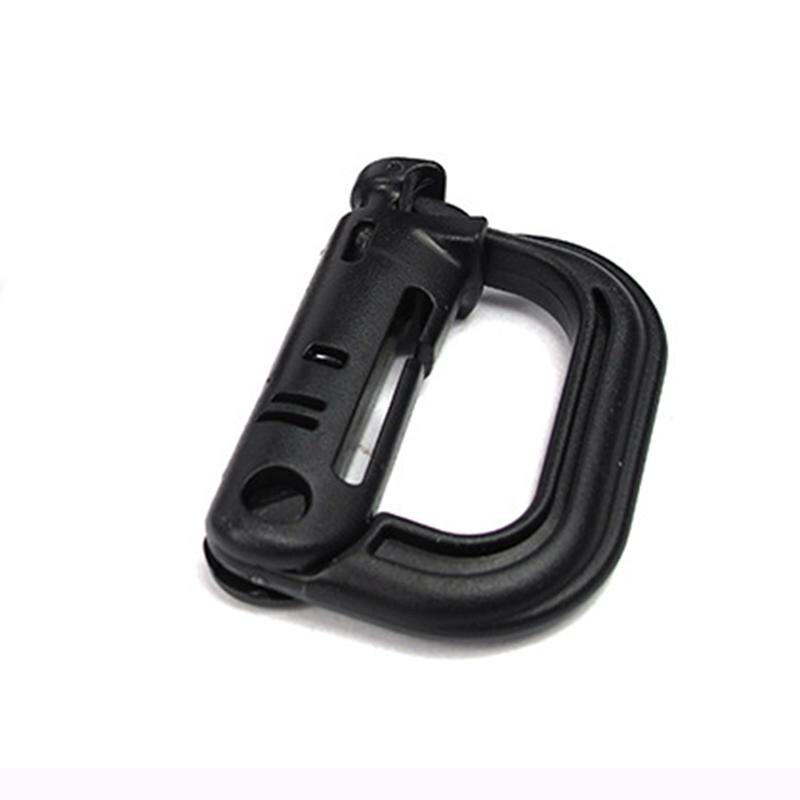 4pcs Climbing Carabiner D-shape Buckle Locking Ring Plastic Clip Snap Buckle Carabiner Keychain ITW Fastener Hiking Bag Buckle: 1pc black