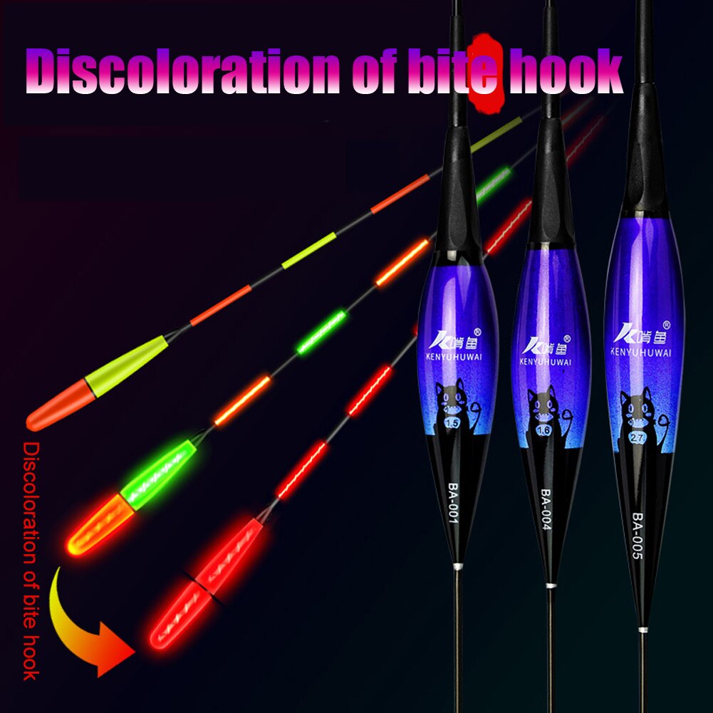 Smart Fishing Float Bite Alarm Fish Bite Bait Gravity Sensor LED Light Color Change Automatic Night Electronic Changing Buoy