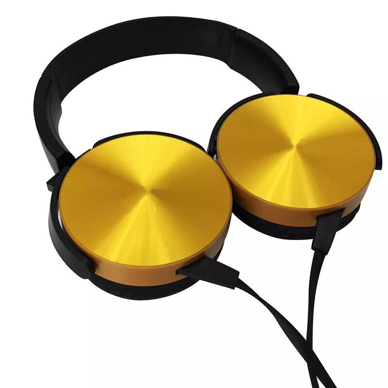 Przewodowy zestaw słuchawkowy uniwersalny zestaw głośnomówiący Subwoofer z mikrofonem stereofoniczny zestaw słuchawkowy: Złota