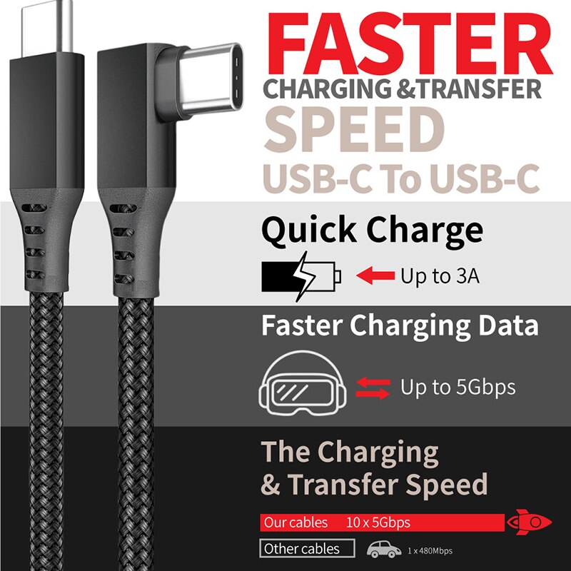 Voor Oculus Quest 2 Link Kabel 5M Usb 3.0 Quick Charge Kabels Voor Quest2 Vr Data Transfer Fast Kosten vr Headset Accessoires
