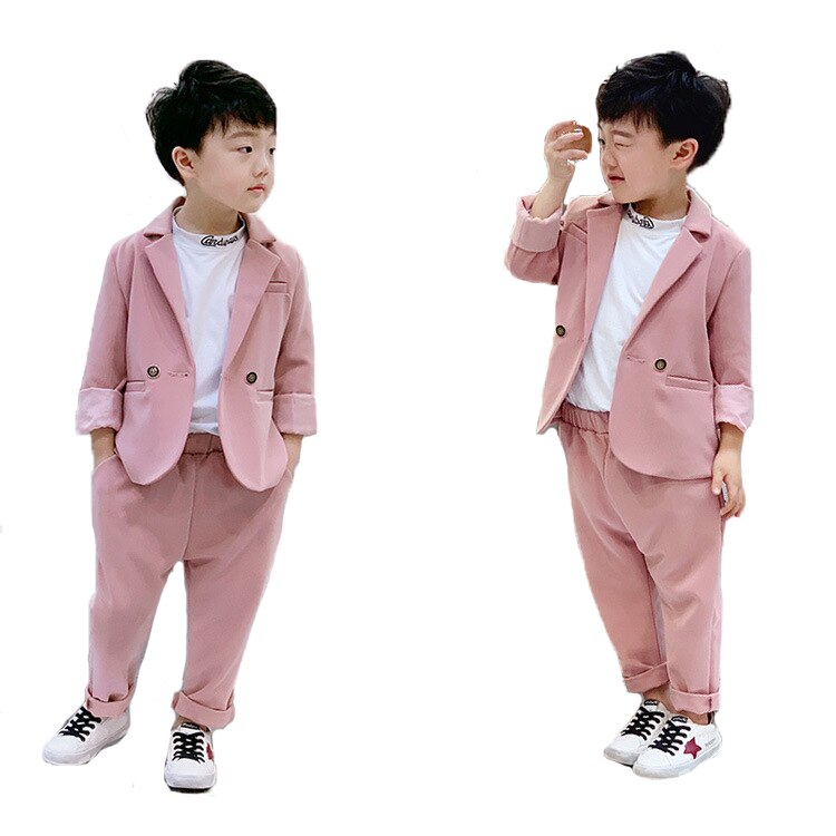 Smukke drenge piger jakkesæt sæt børn catwalk performance csotume børn blazer bukser 2 stk outfits