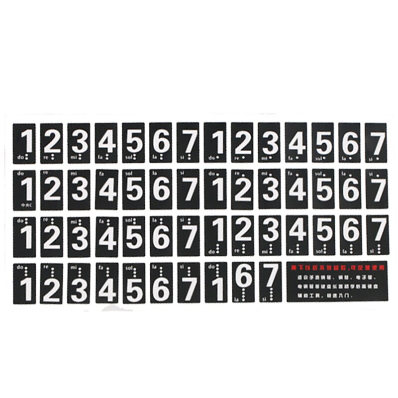 Piano Keyboard PVC Sticker Stave Note 54 61 88 Keys Piano Sticker Label Electronic Transparent Removable Kids and Beginners: Type II