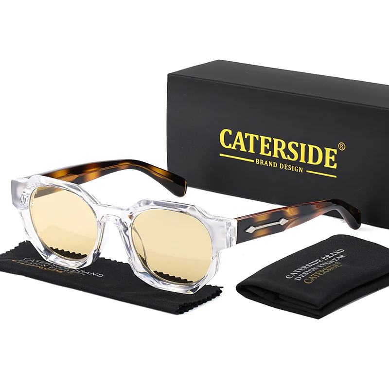 CATERSIDE gafas de sol cuadradas Retro Punk para hombre, montura gruesa Vintage, gafas de sol de para mujer, gafas de viaje para fiestas y vacaciones: Blanco