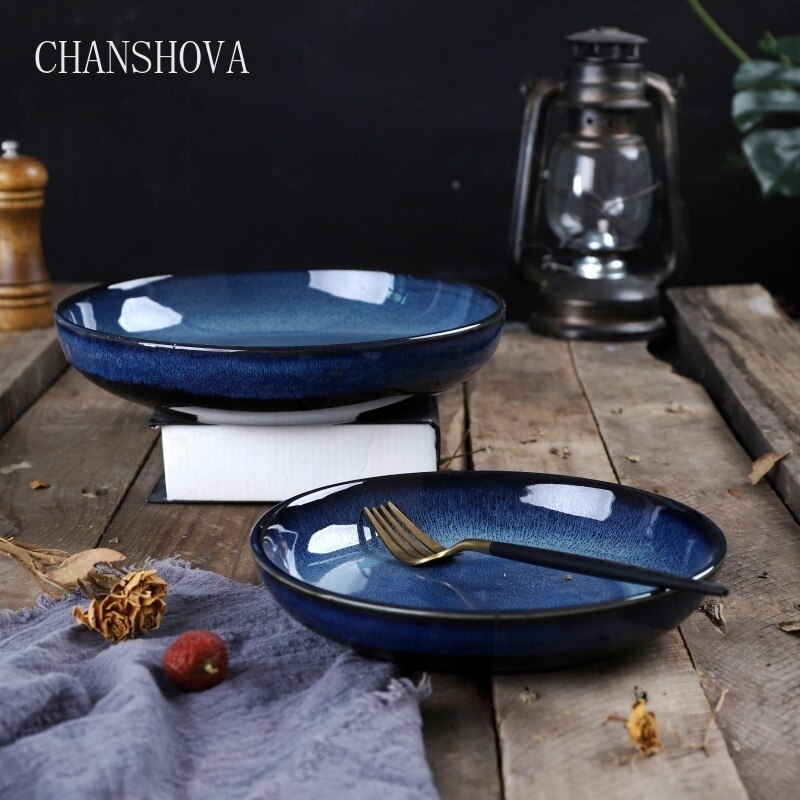 CHANSHOVA – four chinois traditionnel, grandes assiettes à salade en céramique, vaisselle ronde en porcelaine, plateau à Dessert H230