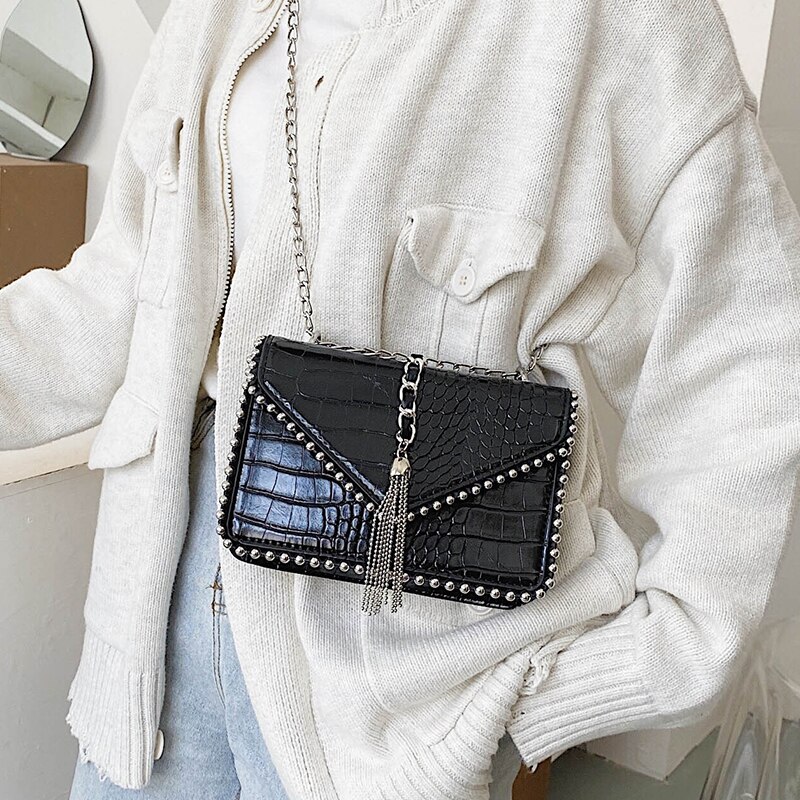 Bolso de charol con patrón de leopardo para mujer, cartera pequeña de cuero PU con cadena de hombro para mujer, monederos y bolsos informales