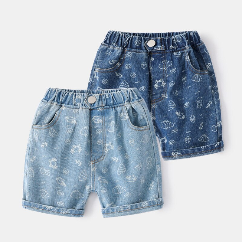 Simpatico cartone animato ragazzi pantaloncini estate bambino lunghezza al ginocchio pantaloni in Denim Jeans per bambini pantaloni bambini vestiti per bambini