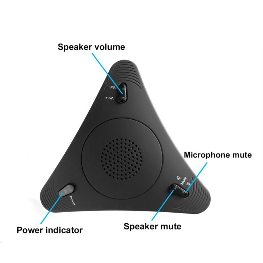 Usb stationær computermikrofon, lydløs knap med led-indikator, rundstrålende kondensator konferencemikrofon højttaler