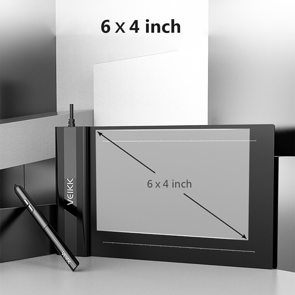 S640 Digital Graphics Drawing Tablet 6*4 inch Pen Tablet+8192 Levels Pressure Passive Pen 5080 LPI One-Touch Eraser Hand Painted