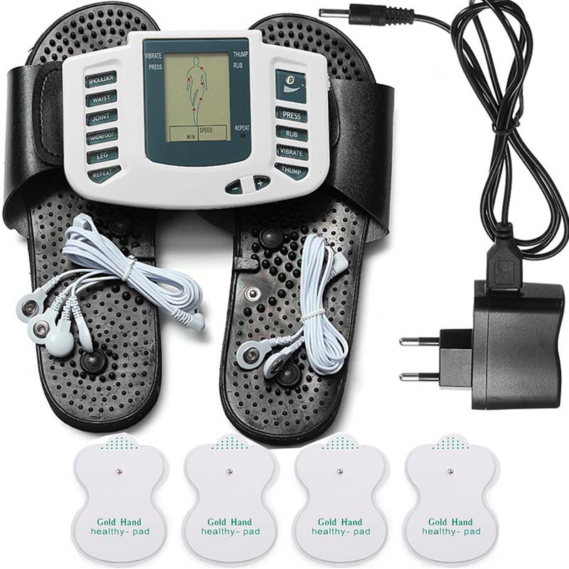 Électro stimulateur Tens EMS, appareil de relaxation pour tout le corps, masseur de thérapie musculaire, stimulation par impulsion, Acupuncture Tens avec pantoufle de thérapie: Massager slippers