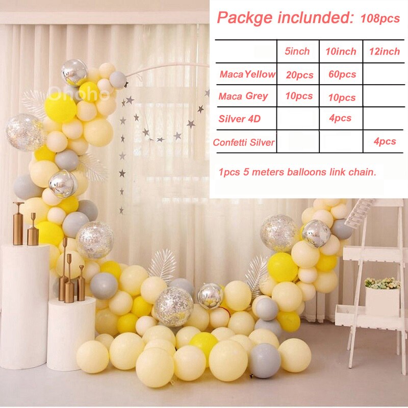 Ohoho macaron regnbue ballon guirlande bue sæt 1st fødselsdagsfest indretning bryllup baggrund voksen metal ballon baby shower: Ballonbuesæt 3