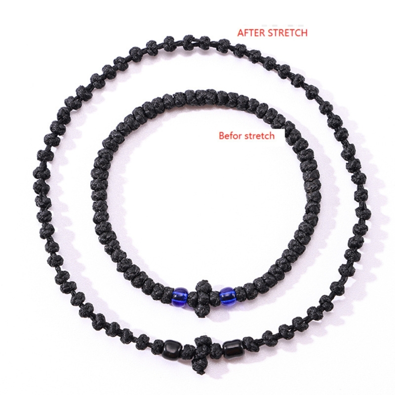 Pulsera cuerda oración ortodoxa única, cadena pulsera tejida cristiana griega griega