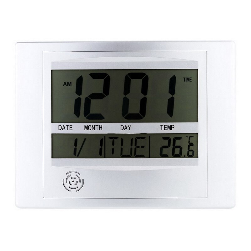 Veggklokke klokke klokke ledet digital bord alarm stasjonær termometer fuktighet temperatur hygrometer radiostyrt klokke hjem: Ts -h129v