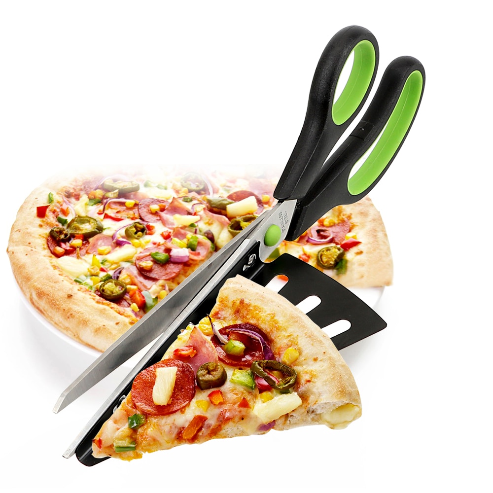 1Pcs Multi-Functionele Pizza Schaar Mes Bakvormen Bakken Tools Pizza Snijgereedschap Roestvrijstalen Pizza Cutter Slicer