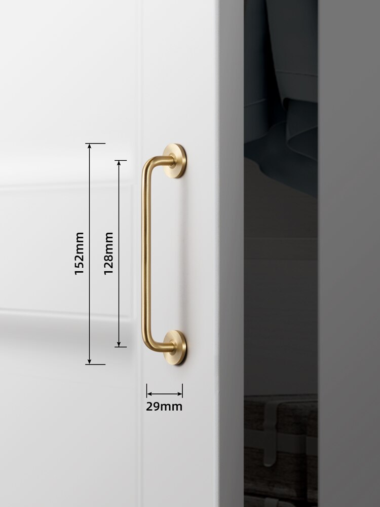 Goo-ki nordic poleret guld massiv messing knop lange t-bar håndtag længere skuffegreb køkkenskabsgreb møbelbeslag: Hvid