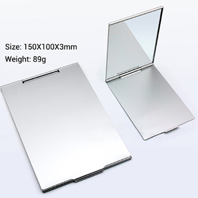 Ultra-thin makeup mirror makeup mirror cosmetic makeup bag rectangular foldable compact makeup folding mirror: L