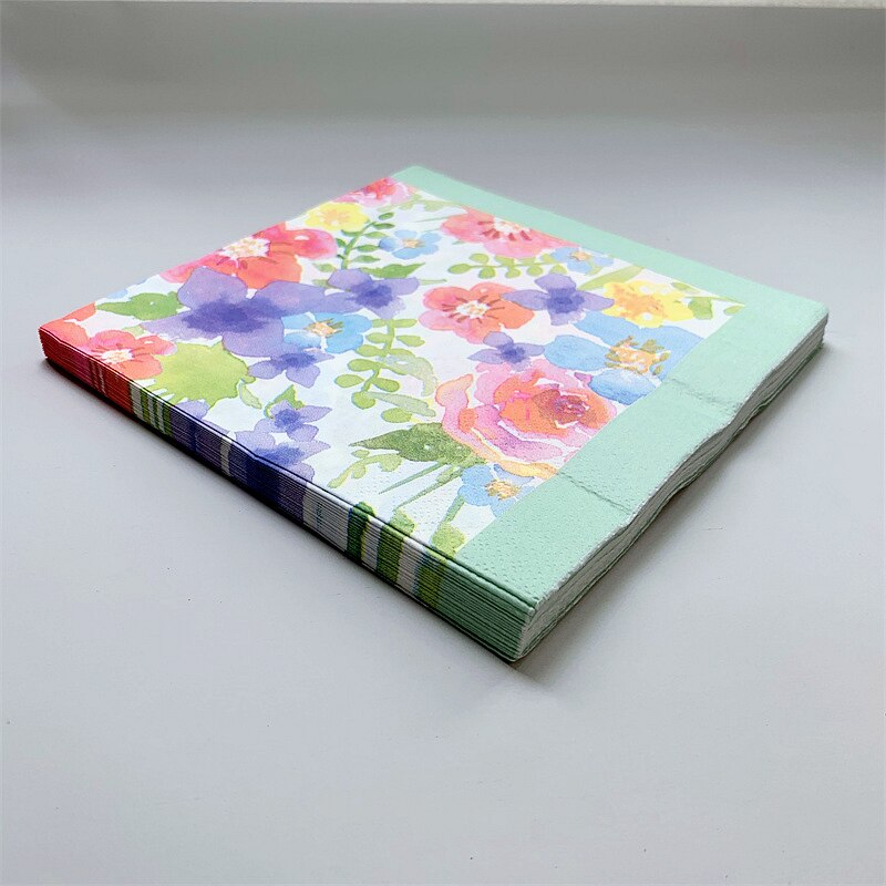 20 Stks/pak Bloemen Tafel Decoupage Papier Servetten Bloem Servet Papier Weefsels Voor Bruiloft Verjaardag Feestartikelen