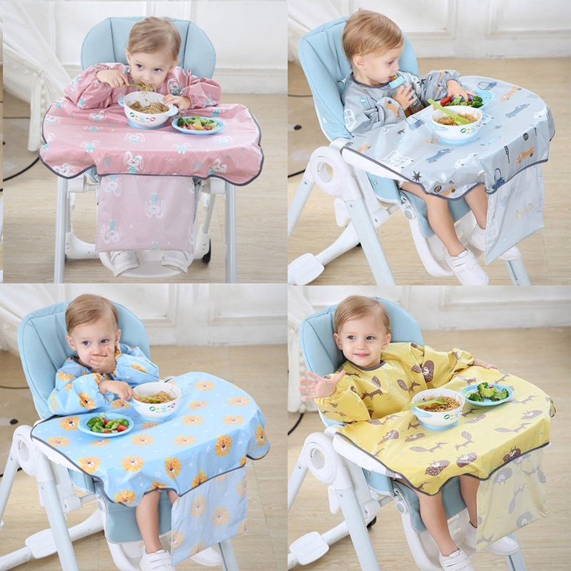 KLV Neugeborene Lätzchen Tisch Abdeckung Baby Esszimmer Stuhl Kleid Wasserdicht Speichel Handtuch Rülpsen Schürze Lebensmittel Fütterung Zubehör