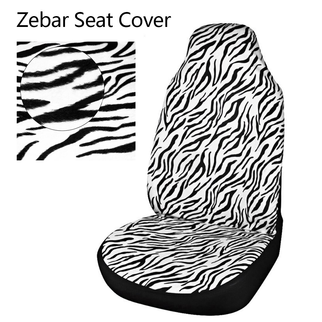 Dewtreetali zebra stripe universal bil forsete bilsete beskyttelsestrekk stoff passer til ikke-avtakbar hodestøtte racing styling