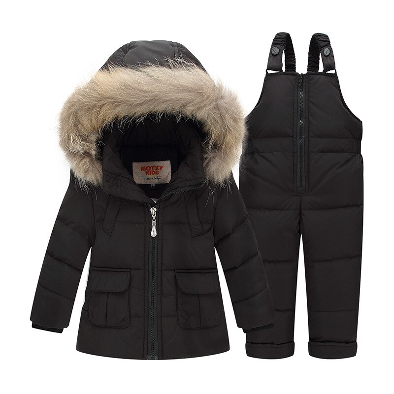 Kinderen Winter Suits Jongens Eendendons Jas + Broek Kleding Set Kinderen Warm Dikkere Jas Sneeuw Wear Parka Baby meisje Kleding