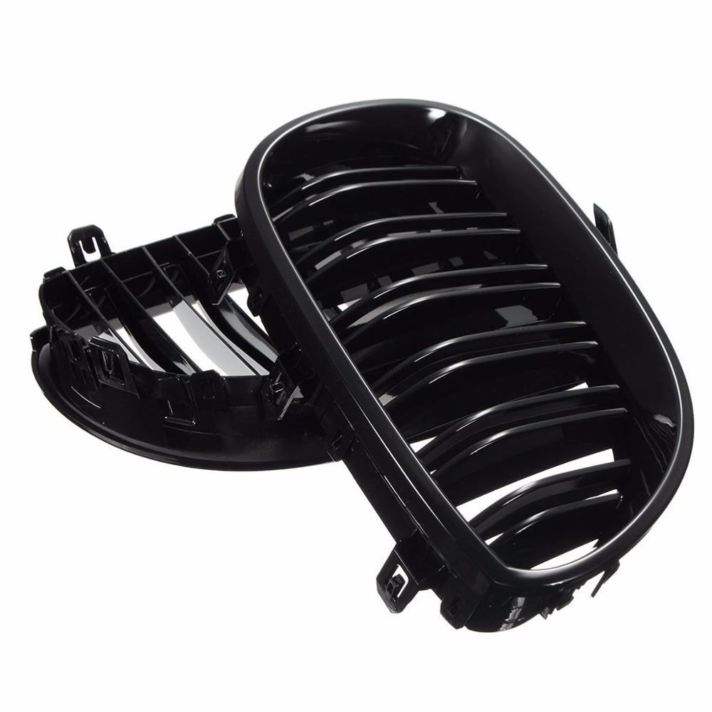 2 Stuks Voor Roosters Nier Grill Heldere Zwarte Dubbele Lijn Grille Voor Bmw E60 E61 5 Serie 2003 front Nieren