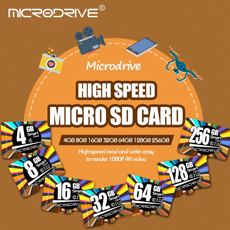 Microsd-kortti 128gb 64gb 32gb luokan 10 muistikortti 16 gb 8gb nopeaa cartao de memoria microsd/tf-korttia + sovitin