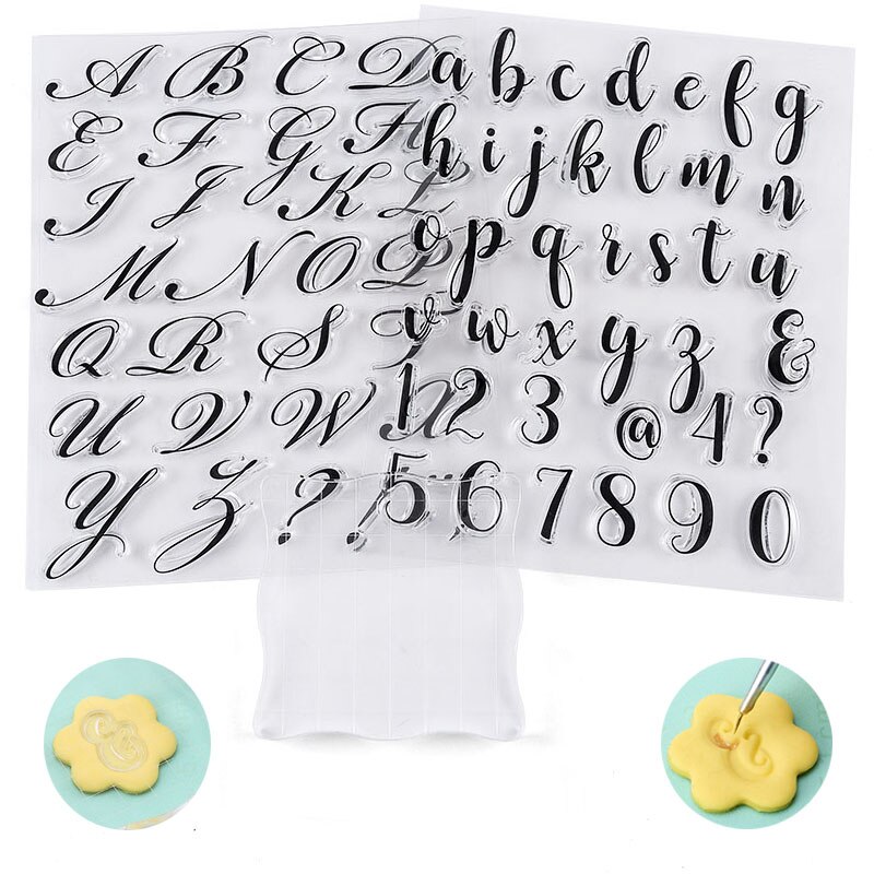 Timbri per biscotti Lettere Torta Lettere dolci Timbro Strumenti di decorazione Fondente Goffratura Alfabeto fai da te Taglierina Accessori per pasticceria
