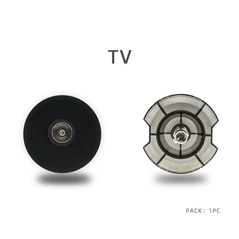 Atlectric Usb Wall Power Socket Black Crystal Glass Panel EU French Socket TV CAT6 HIMI Outlet Function Key DIY Free Combination: 1T-B