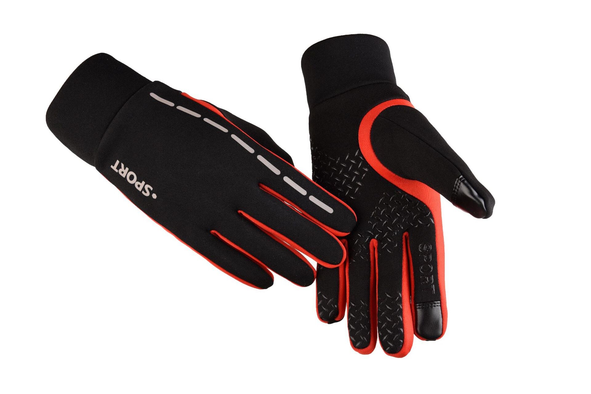 Herfst En Winter Split Vinger Touch Screen Handschoenen Voor Riding Outdoor Wind Proof En Waterdicht Mannen En Vrouwen 'S Handschoenen,: Red / Men s Average Size