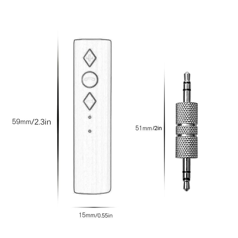 Clip Portable 3.5MM Wireless Bluetooth Receiver Stereo Audio Music Bluetooth Receiver Adapter for Car Handsfree Top