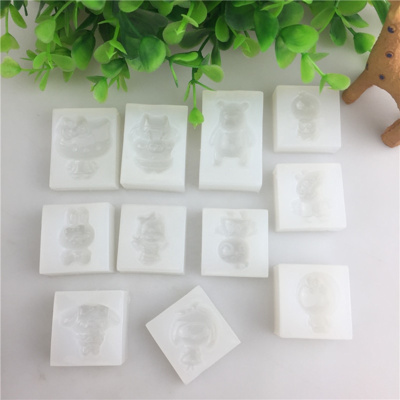 Aniaml bjørn kanin gris silikone form kage dekoration slik forme polymer ler håndværk epoxy harpiks vedhæng smykker fremstilling