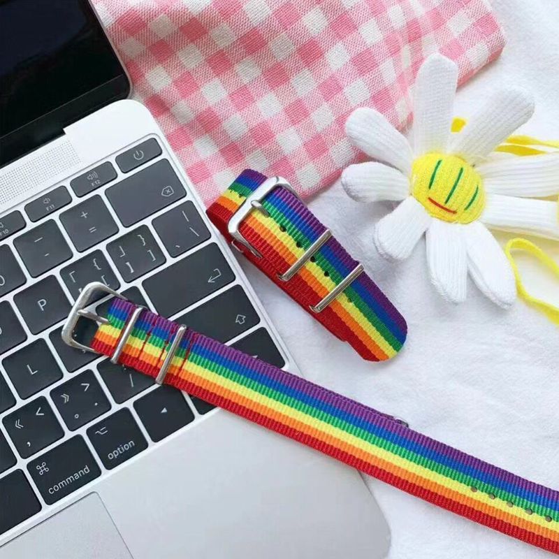 Parejas pulsera de arco iris ajustable mujer pulsera para chica Correa brazaletes coloridos de San Valentín vacaciones